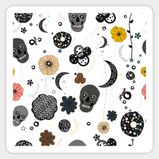 Skull, stars and galaxy design pattern Sticker